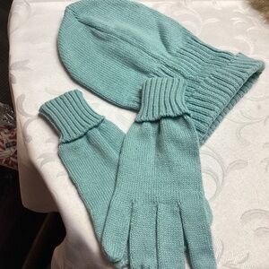 Joe Boxer Light Blue Knit BeanieN GLOVE SET. ROBINS EGG BLUE